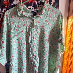 Frog and Strawberry Plus-Sized Collared shirt